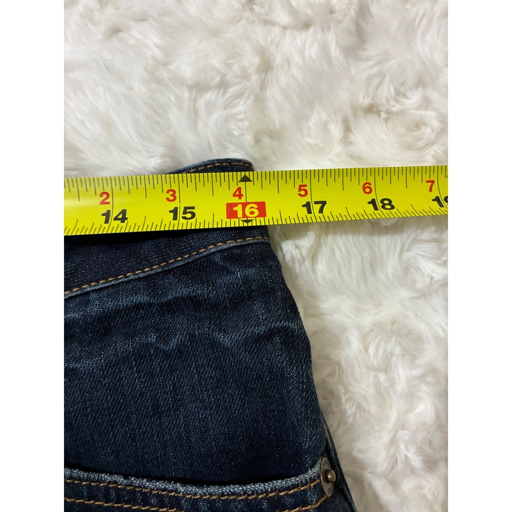 London Jean Studded Denim Mini Skirt Dark Wash Cotton Western Biker Sz 8 - Picture 5 of 6